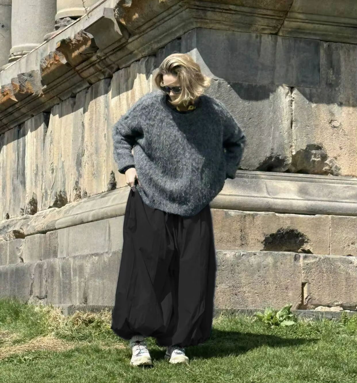 Blifanbo ample décontracté survêtement Bloomers pantalon pour femmes plissé solide mode été femme am