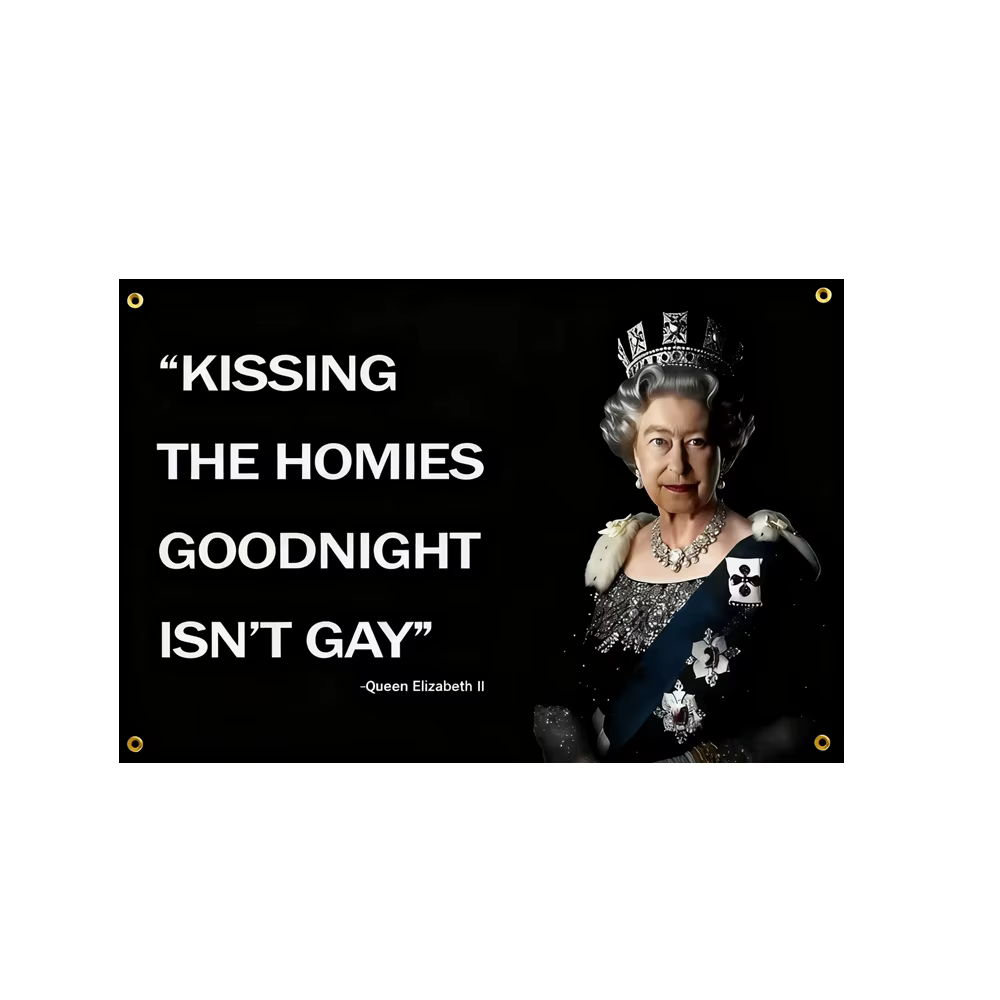 Kissing Homies drapeau de bonne nuit tapisserie drôle 2x3ft 3x5FT avec quatre œillets pour collège d