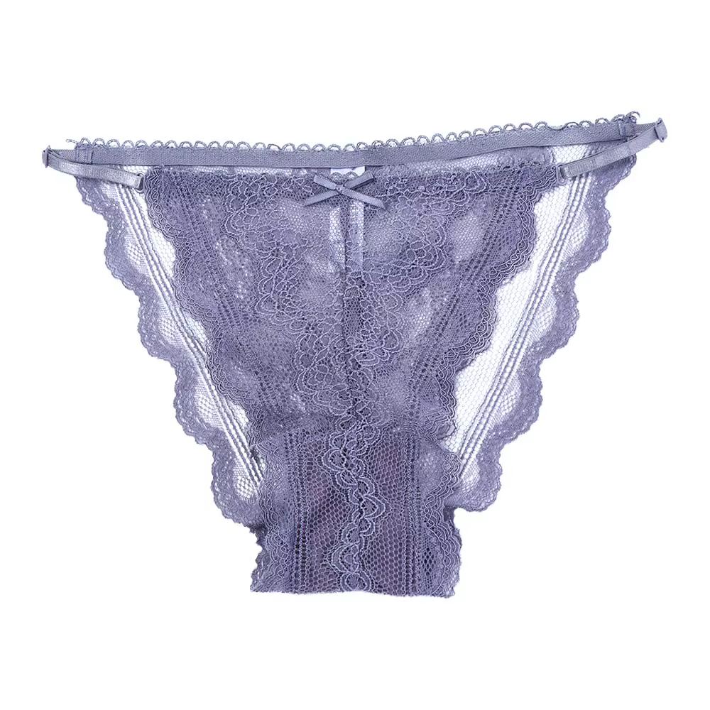 String Transparent sans couture pour femmes, string brodé, Sexy, intimes, Mini nœud, culotte en dent