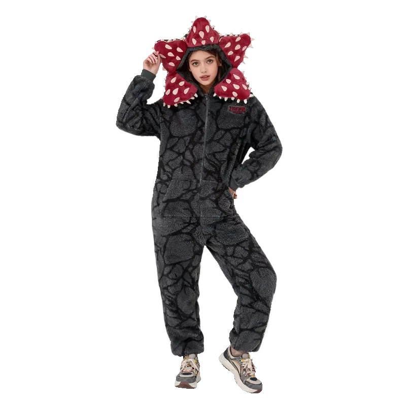 Pyjama pour enfants et adultes, avec motif végétal Demogorgon, en tissu de flanelle, pour garçons et