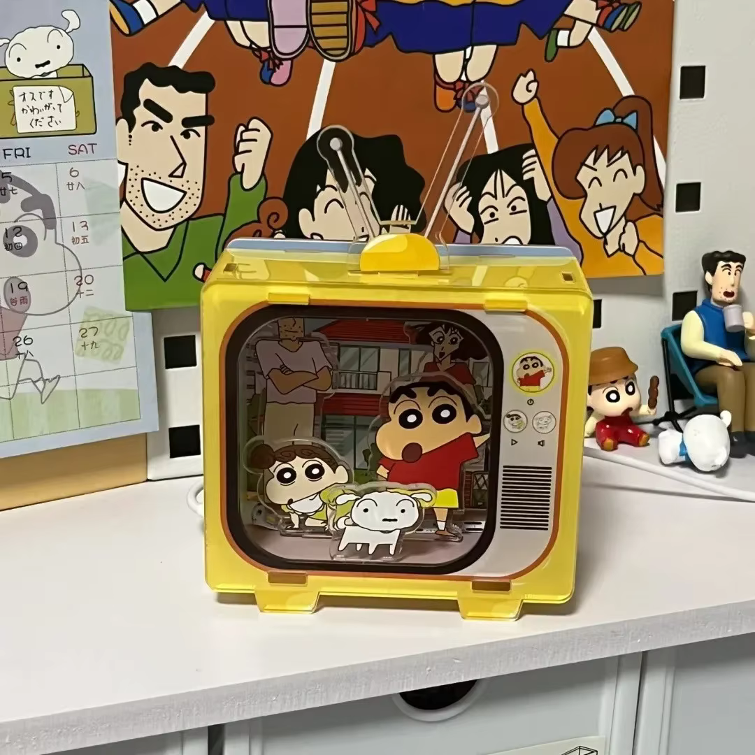 Crayon Shin chan bricolage figurines d'anime dessin animé acrylique TV veilleuse mignon chambre dort
