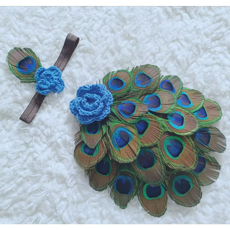 Costume de paon 2 pièces, tenue d'halloween, accessoire de photographie pour nouveau-né avec ailes d