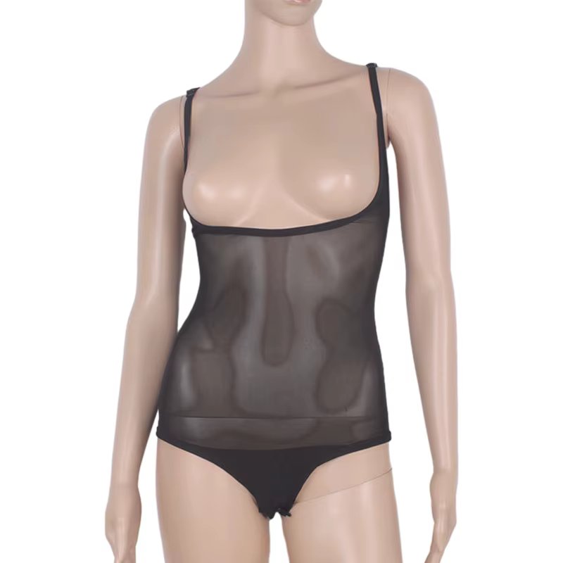 Combinaison de danse orientale élastique couleur chair pour femme, body camisole sans couture en mai