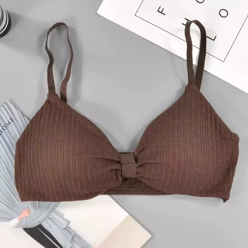 Brassière en coton confort rembourré soutien-gorge haut femme Bralette sous-vêtements sans couture s