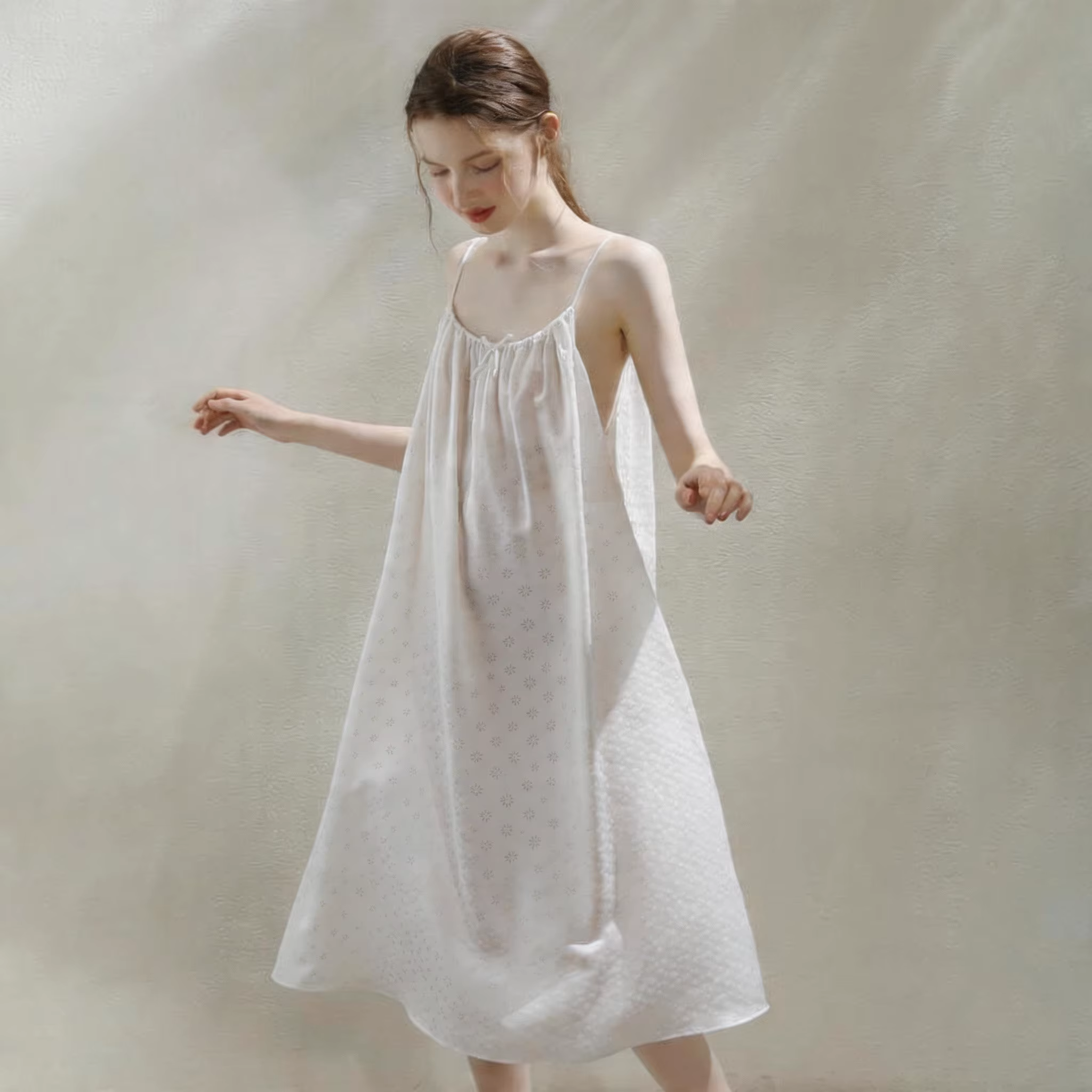 Nouvelle Robe de Nuit Coréenne Mi-Longue pour Femme, Vêtement d'Intérieur Estival, Pyjama, Lingerie,