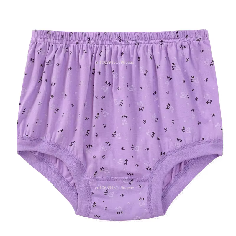 Femmes taille haute coton culottes sous-vêtements pour personnes d'âge moyen et personnes âgées impr