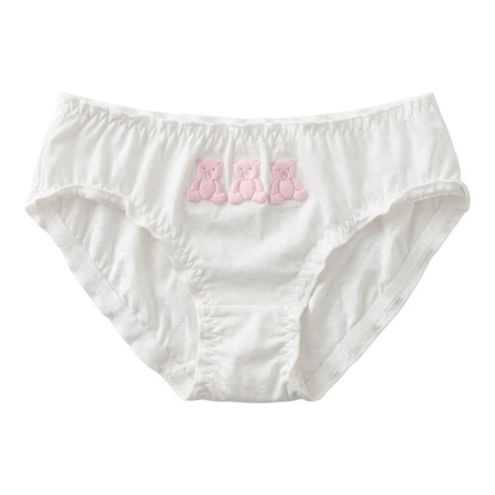 Culottes pour femmes en coton confortables, taille basse, à volants, motif dessin animé 3 Ours, styl