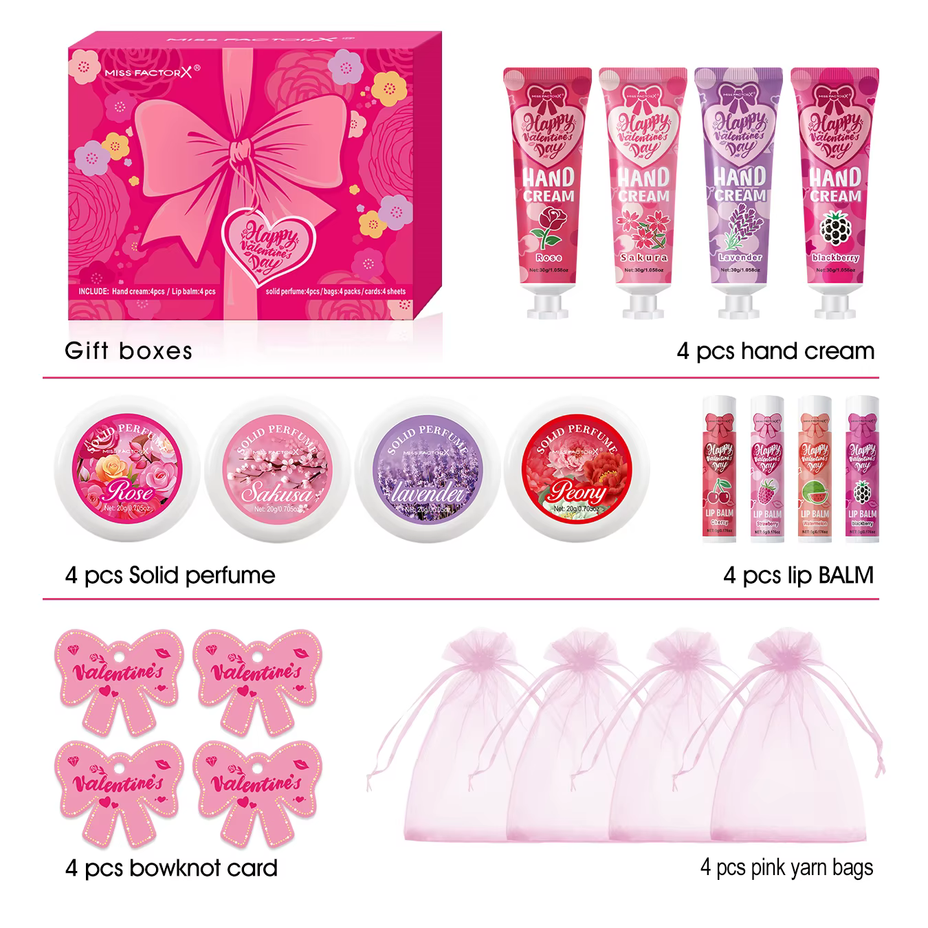 Coffrets Cadeaux 20 Pièces/Boîte – Lots de Remerciements en Gros : Baume à Lèvres, Crème Mains, Parf