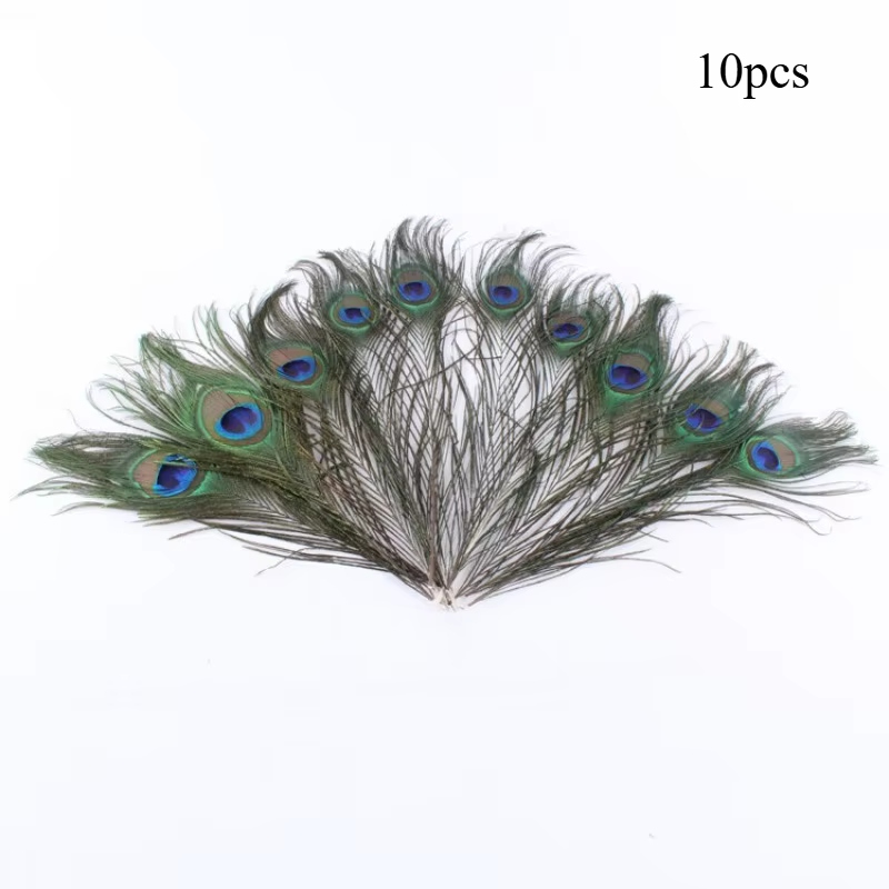 Plumes de paon à grands yeux, 10 pièces, plumes naturelles pour bricolage, accessoires artisanaux, d