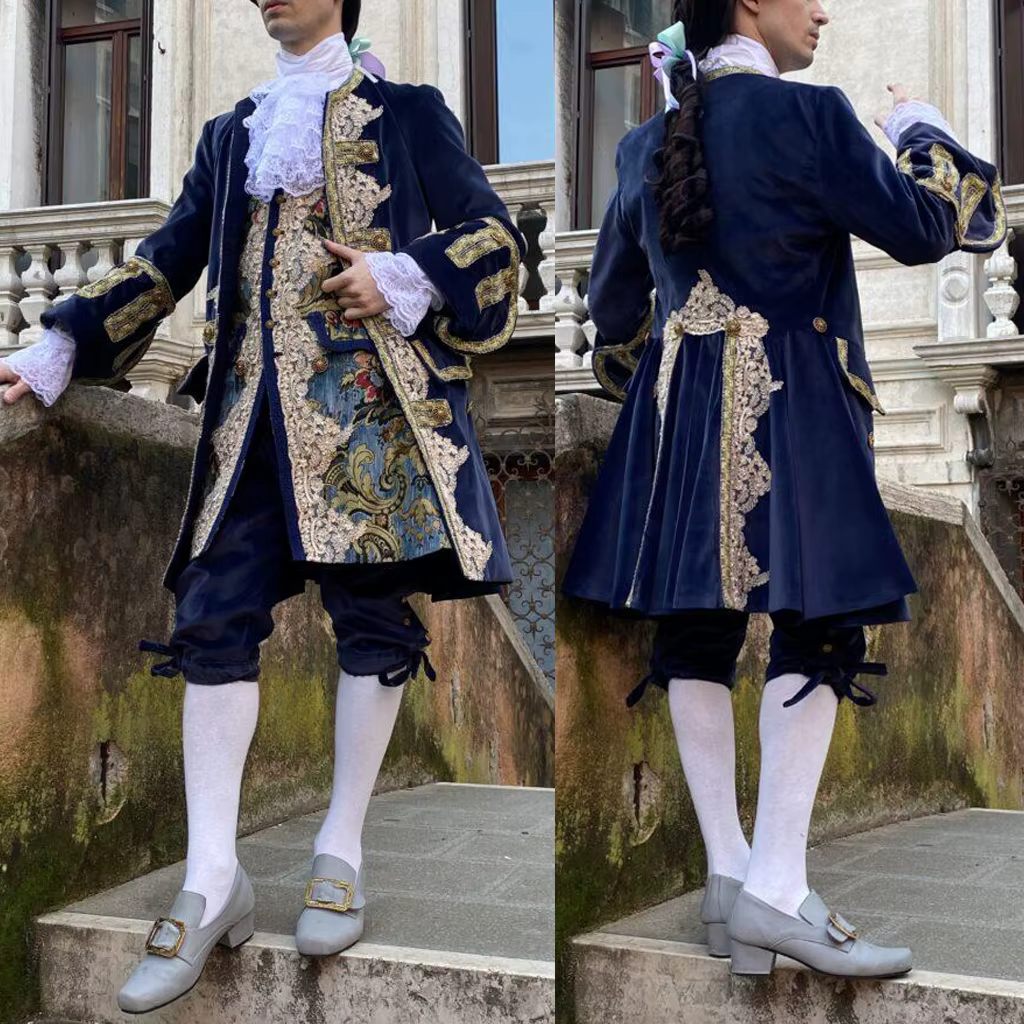 Costume de Roccasque Baroque pour Homme, Tenues Louis, Cour Aristocratique, Cour Française, Robe Lux