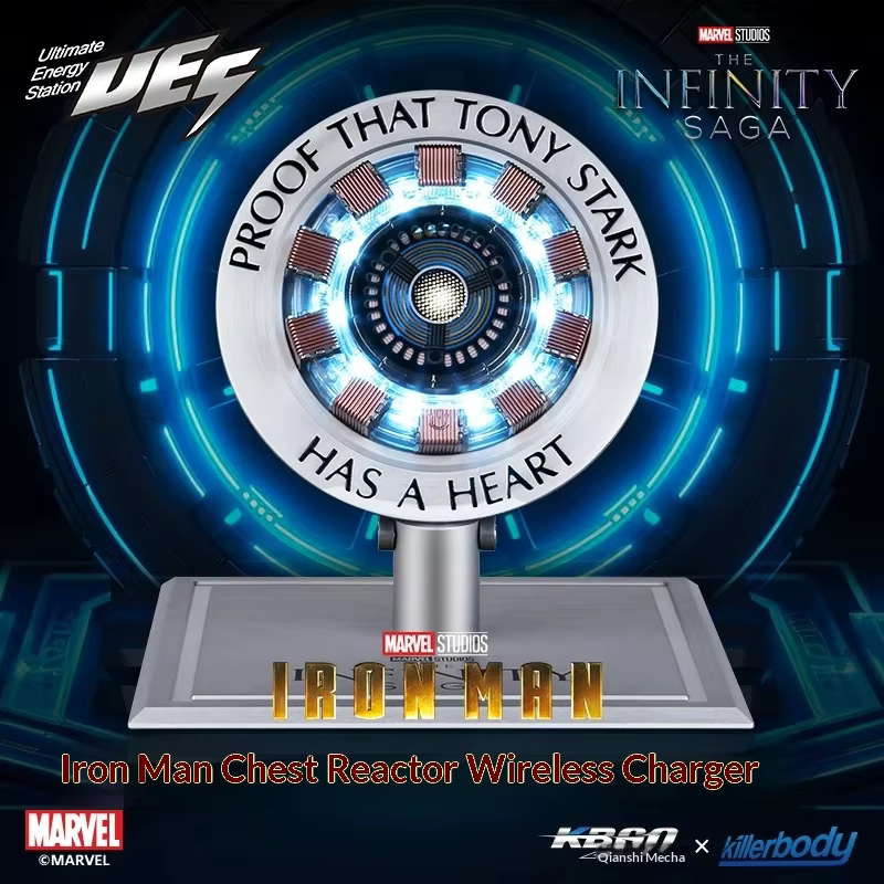 Chargeur magnétique sans fil Hot Genuine Killerbody Marvel Iron Man en alliage, performance stable,