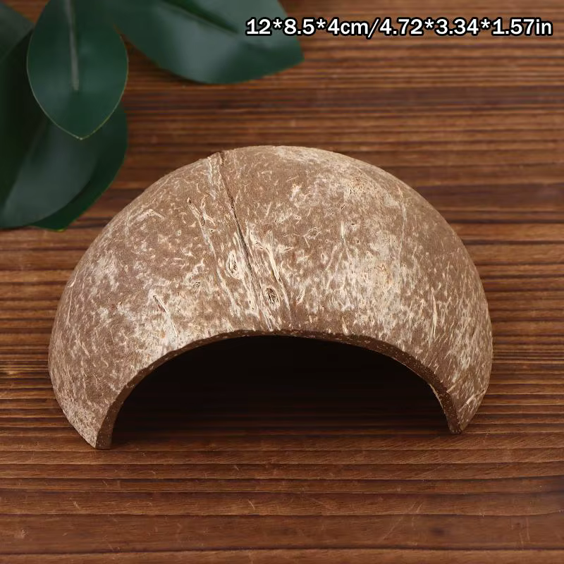 Décoration en forme de cabane de noix de coco pour aquarium et terrarium, cachette multi-usages, orn