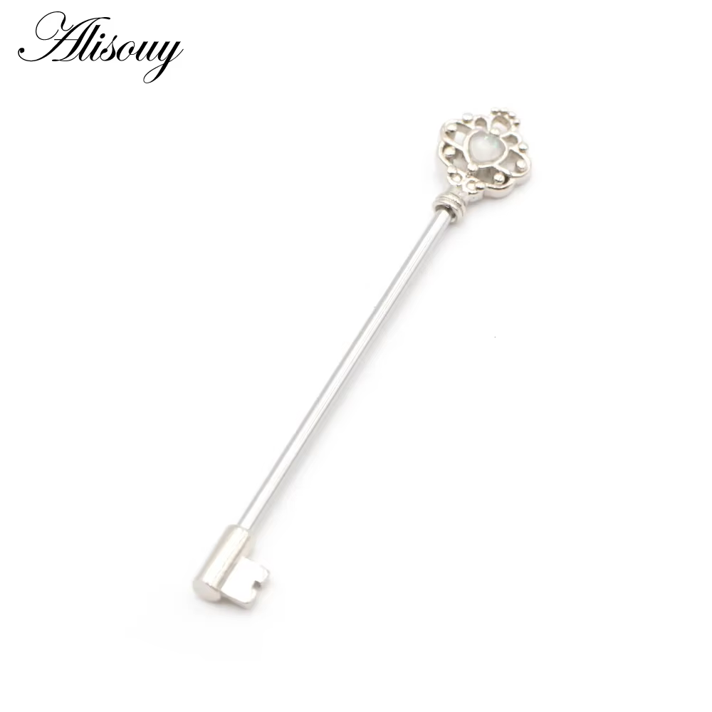 Alisouy 1 pièce Piercing barbell industriel style clé pour l'oreille, avec opale, pour cartilage, bi