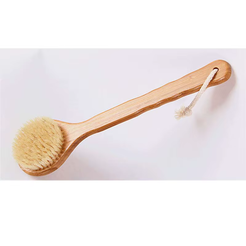 Brosse de douche en bambou avec poils de sanglier, parfaite pour le broCumbria de la peau sèche, ess