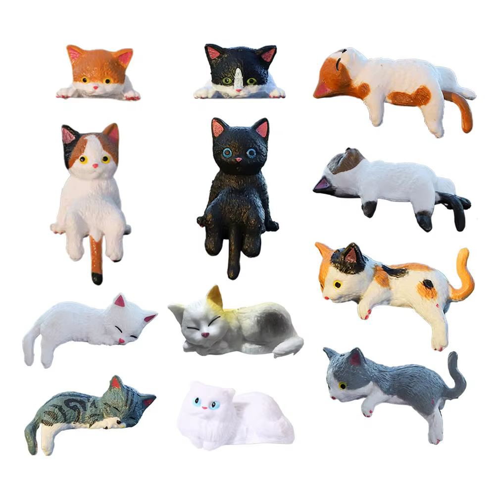 Décoration Adorable Chaton : Poupée Chat Dormant Créative, Ornements Maison, Jouets pour Voiture, Or