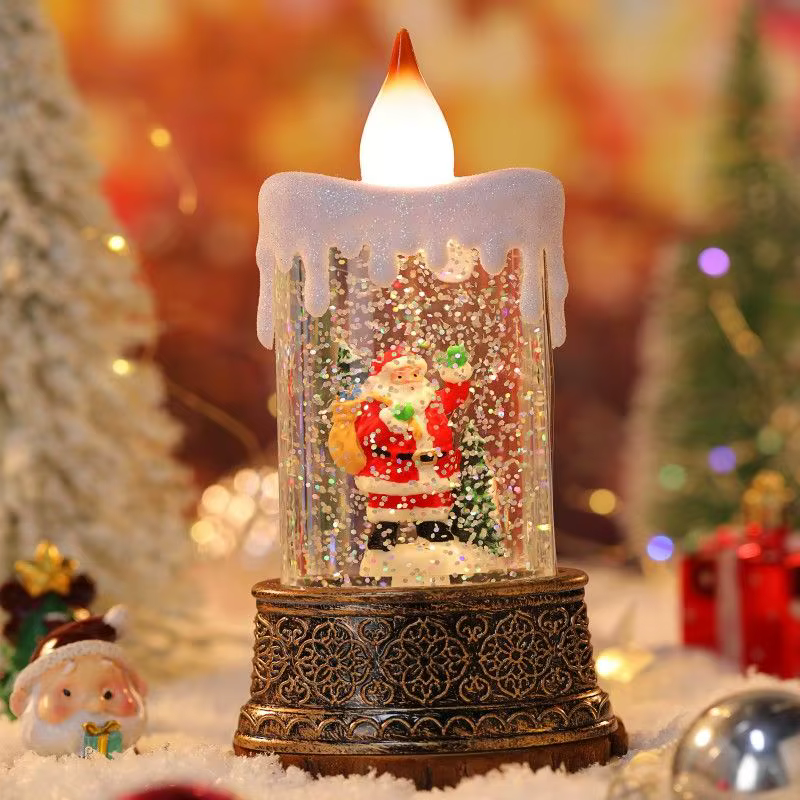 Les veilleuses lumineuses de Noël décèrent le bureau avec des flocons de neige et des lanternes à ve
