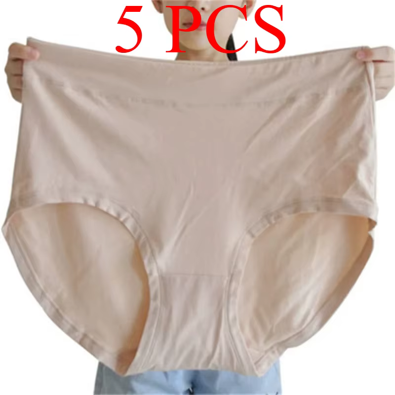 5 pièces de culottes pour femmes grandes tailles, culottes triangulaires en soie de lait extra large