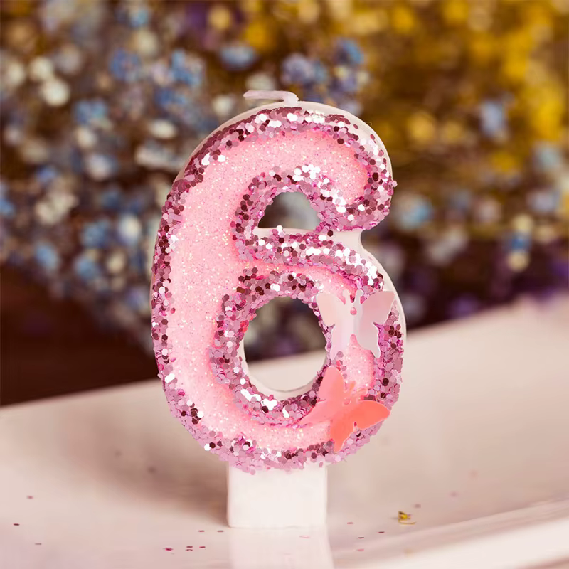 Décoration de gâteau romantique et créative pour la Saint-Valentin, bougie numérique scintillante en