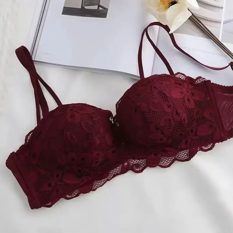 Ensemble de soutien-gorge Wirel pour jeunes femmes, petite poitrine froncée, réglable, sous-vêtement