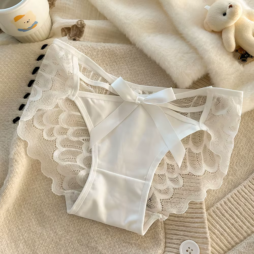 Culottes pour femmes respirantes en tissu pur et lisse, sexy, taille mi-basse, coupe triangle, avec 