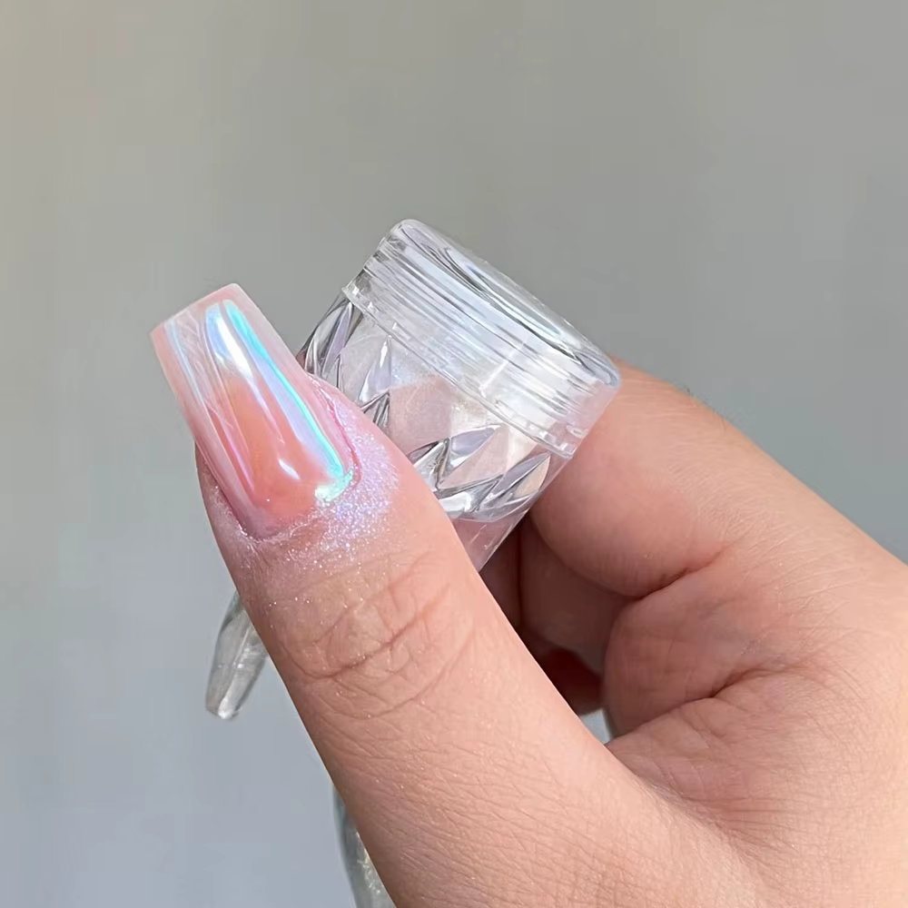 Hi Aurora-Poudre à Paillettes pour Ongles, Pigment de Décoration de Manucure, Lumière de Lune, Miroi