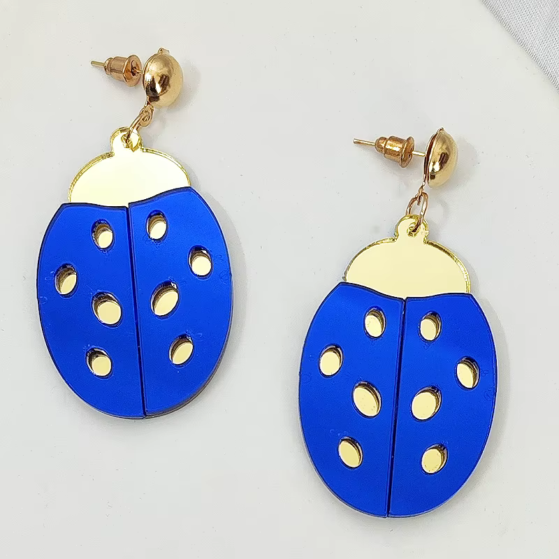 KUGUYS-Boucles d'oreilles pendantes libellule CÔTÉ cinelle pour femme, insecte, animal, miroir, bleu