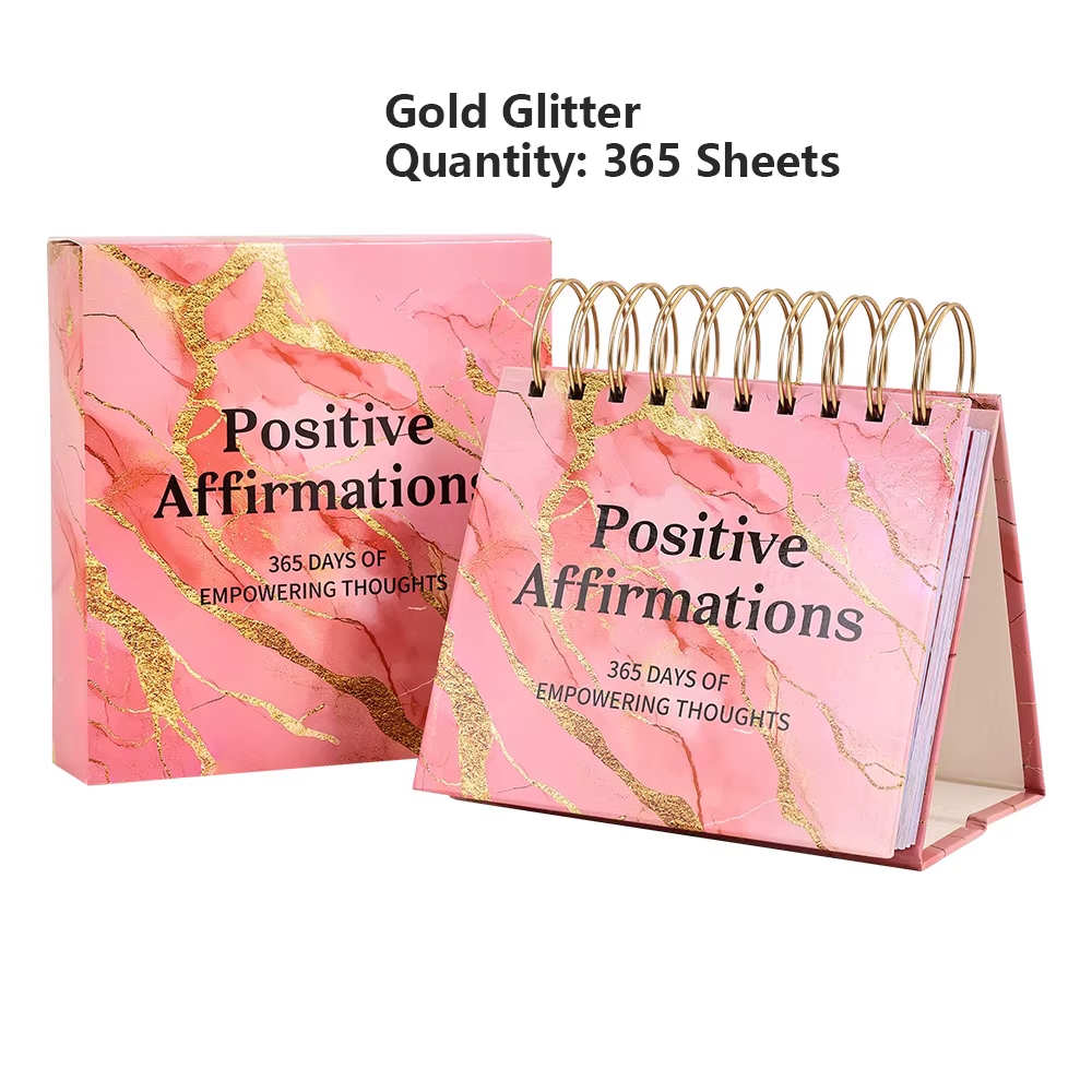 1 pc 365 jours Affirmations positives calendrier de bureau debout Flip Coil calendrier de bureau ave