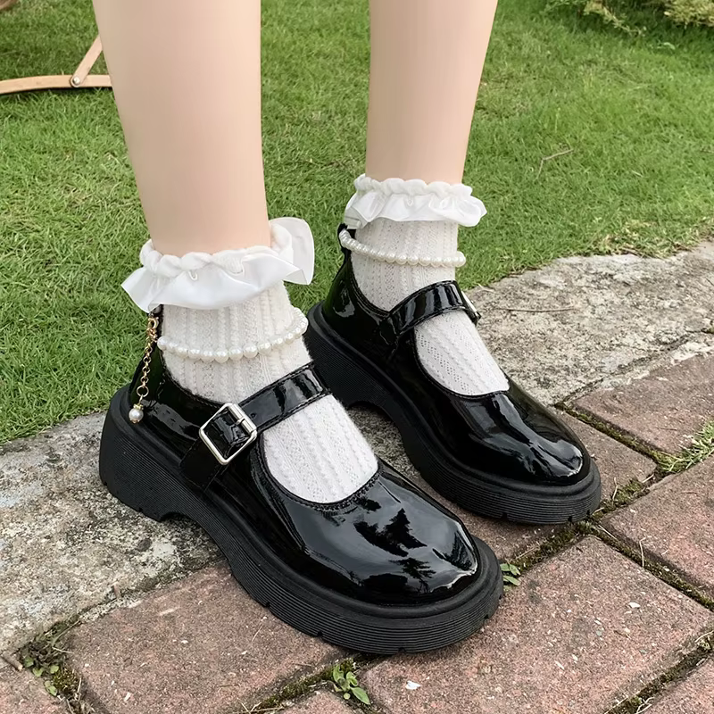 Chaussures de luxe en cuir Mary Jane pour femmes, chaussures de marche confortables et élégantes, pl