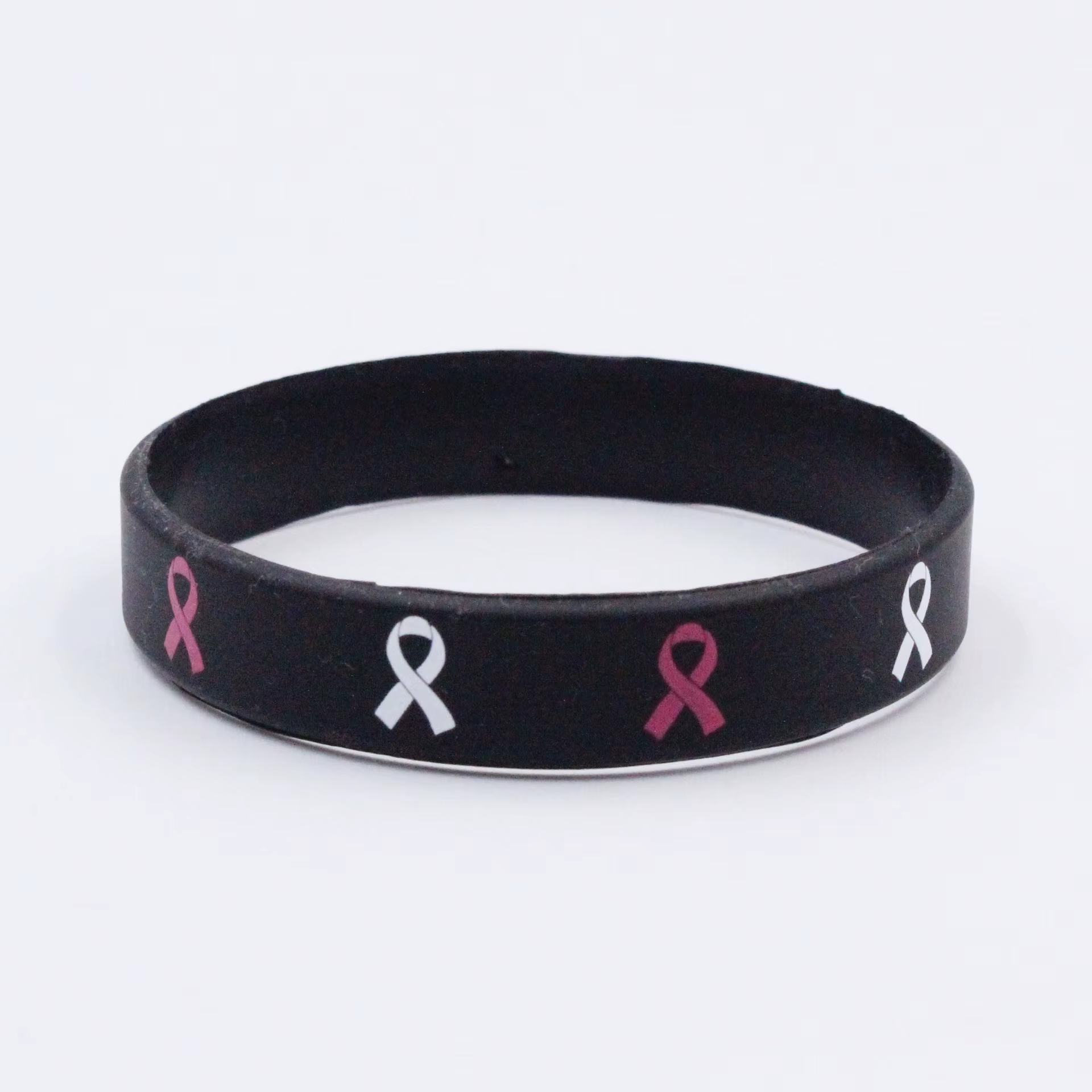 Bracelet simple multicolore inspirant pour la sensibilisation au cancer du sein, ruban neutre, logo,