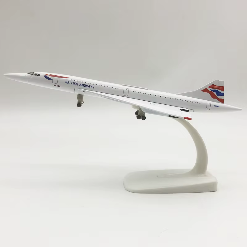 Modèle d'avion British Airways Concorde de 20 cm, jouet en alliage métallique, échelle 1/300, avec r
