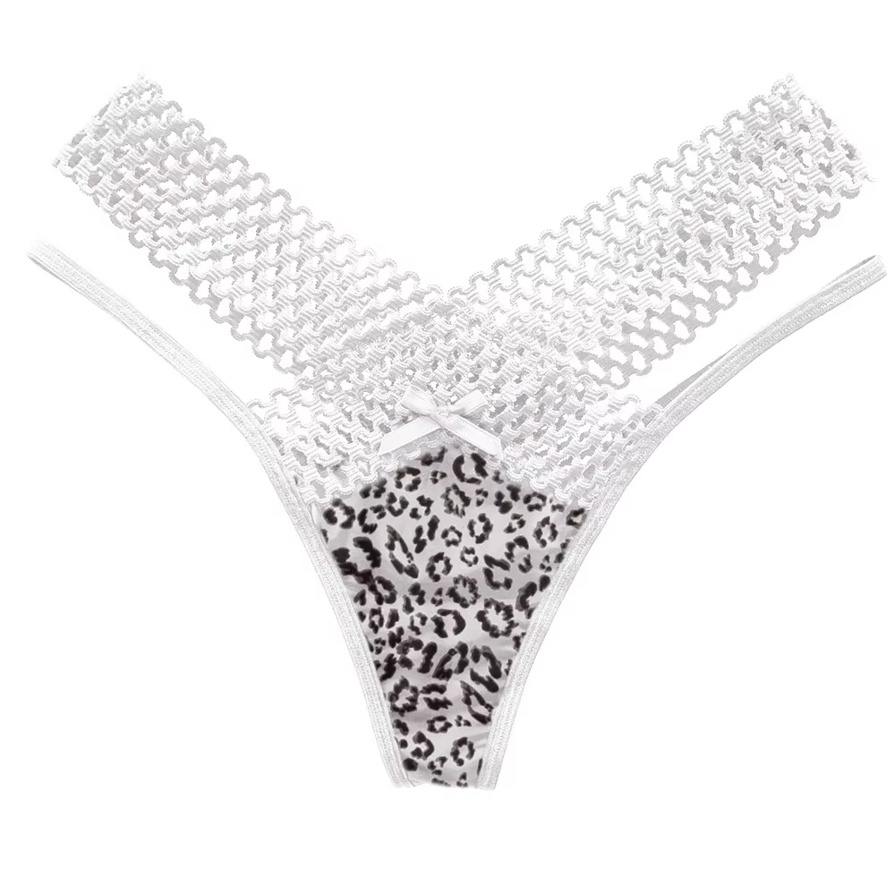 Culotte Sexy en dentelle léopard pour femmes, sous-vêtements sans couture, ajouré, Lingerie sensuell