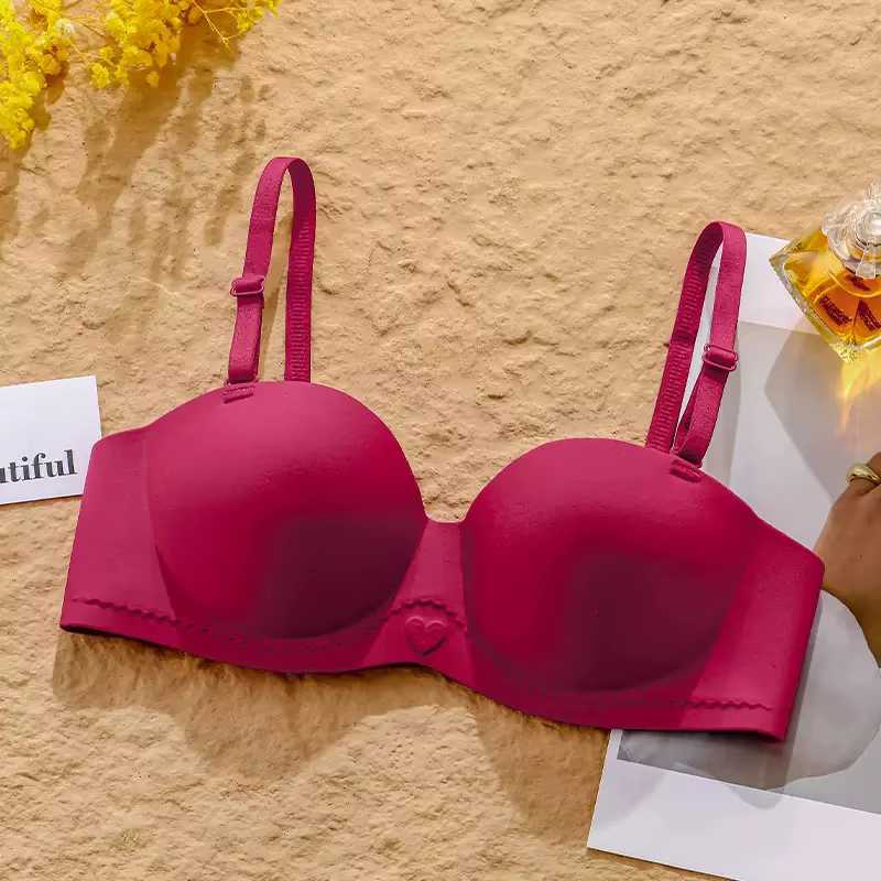 Soutien-gorge sans couture pour femmes avec petits seins, soutien-gorge push-up, sans armatures, réd