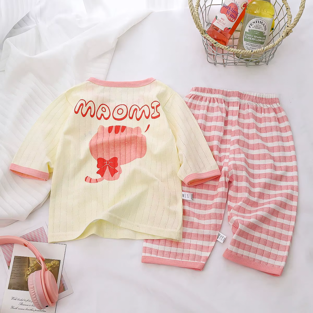Ensemble pyjama en coton pour bébé, manches longues, vêtements de nuit pour bébé, dessin animé, vête