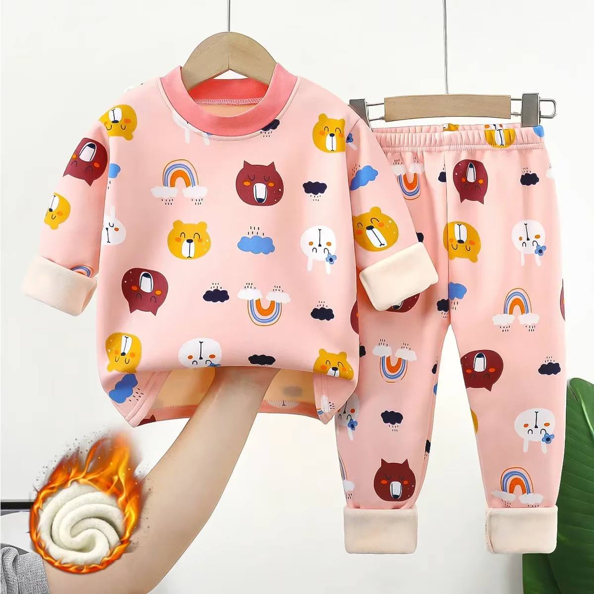 Nouveau 2025 automne hiver enfants épaissir chaud Pyjamas bébé garçons filles dessin animé à manches
