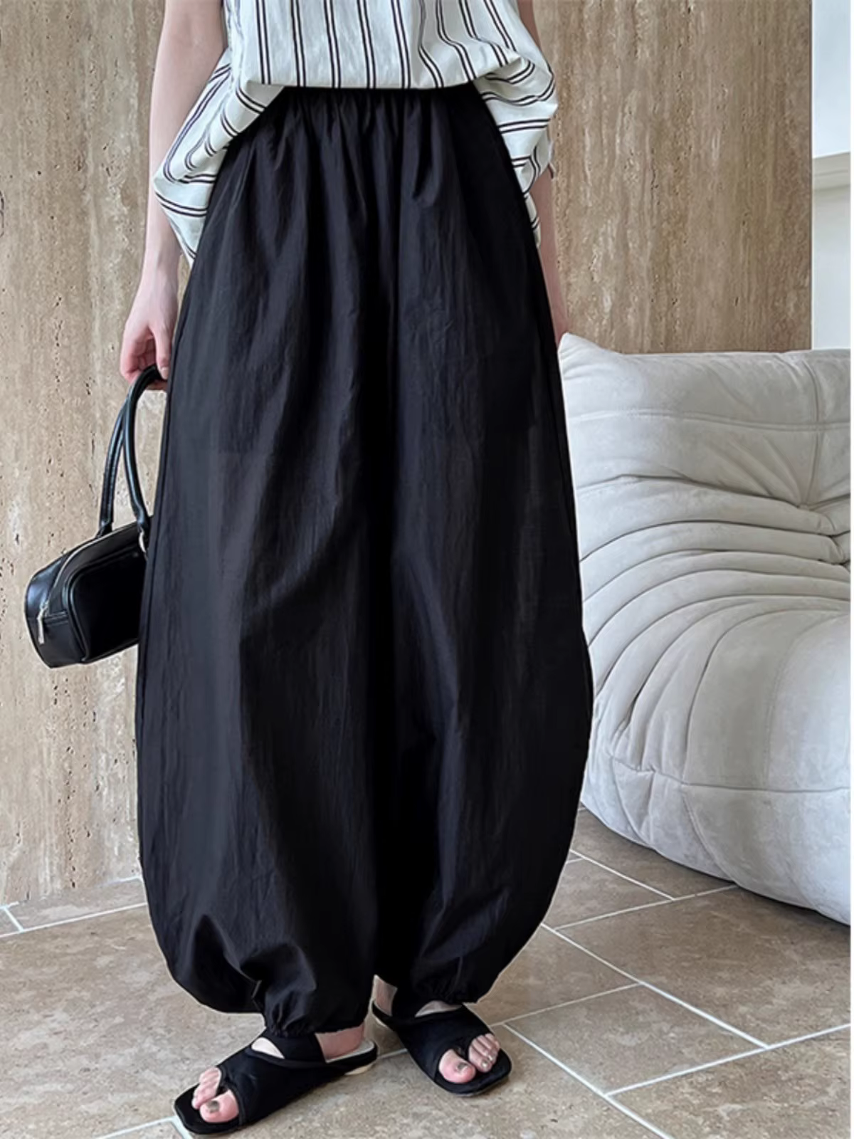 Bloomers surdimensionnés 2025 nouveau créateur d'été élégant mode femmes lanterne pantalon décontrac