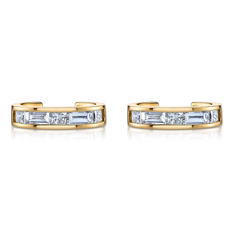 KEYOUNUO – boucles d'oreilles princesse en Zircon pour femmes, fausse Baguette, Clip de Piercing, bi