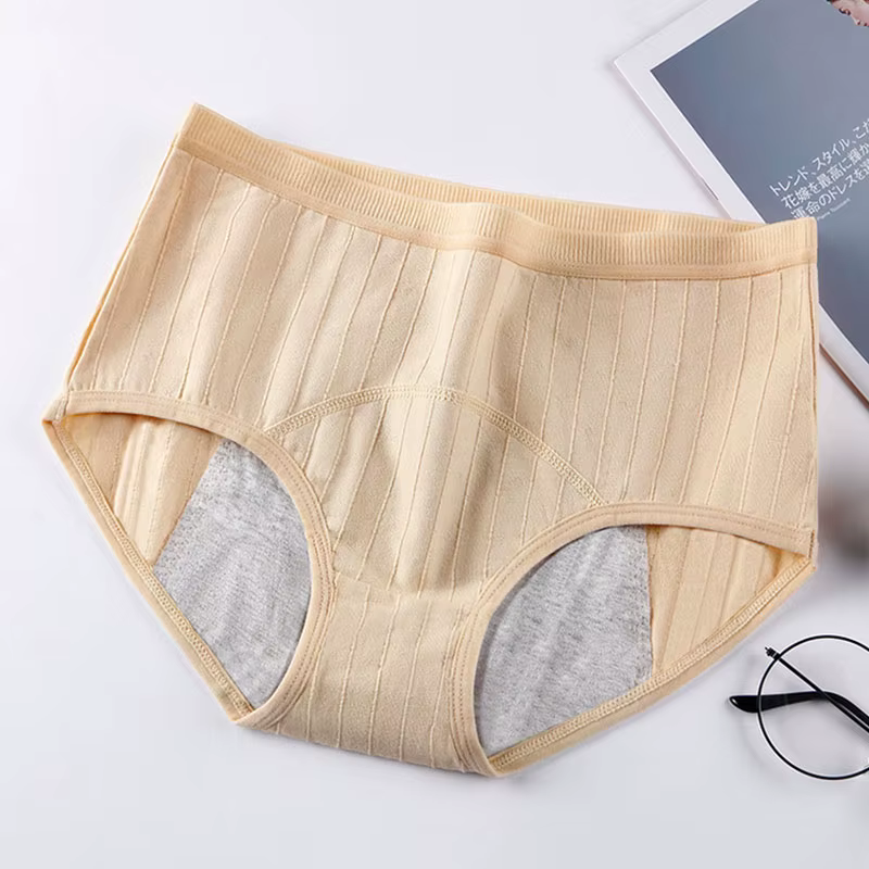 Culotte menstruelle en coton pour femmes, culotte taille haute anti-fuite, sous-vêtements menstruels