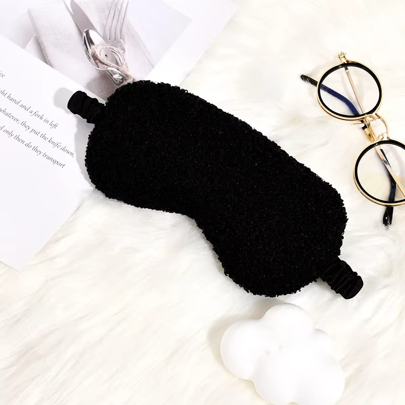 Couvre-yeux en peluche, masque de nuit, chaud et mignon, voyage, relaxation, bandeau, bloc léger, ou