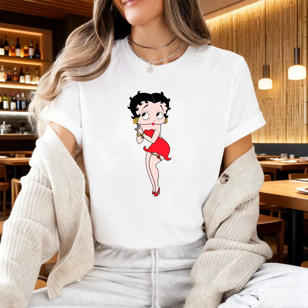 T-shirt imprimé Betty Boop Sexy Style Series, cadeau pour les amoureux de Betty Boop, t-shirt à la m