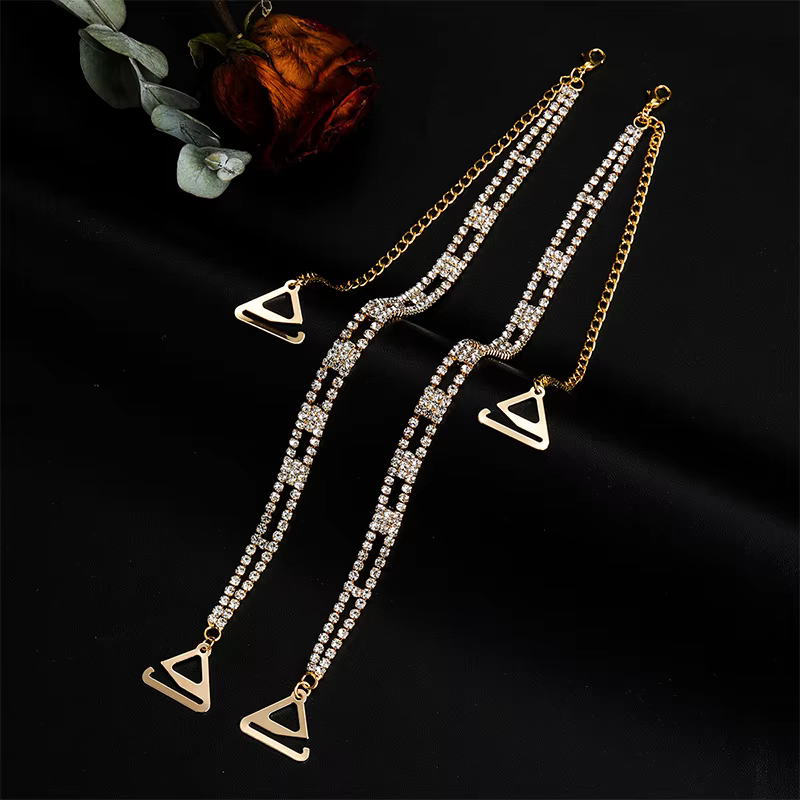 Soutien-gorge en strass, 2 pièces, bretelles, haut, bijoux pour femmes, bretelles antidérapantes, ac