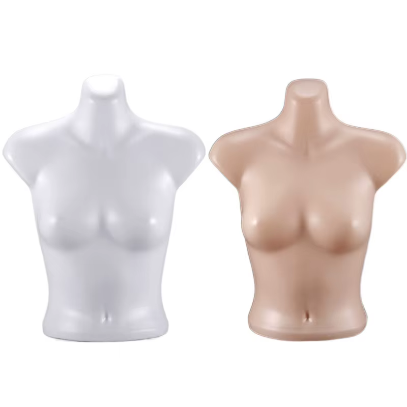Modèle de torse supérieur féminin en plastique blanc/tons de peau, modèle de poitrine pour femmes, p