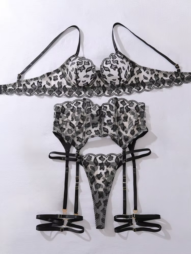 Ensemble de Lingerie érotique nuisette Lingerie sensuelle dentelle 2025 ensemble de soutien-gorge po