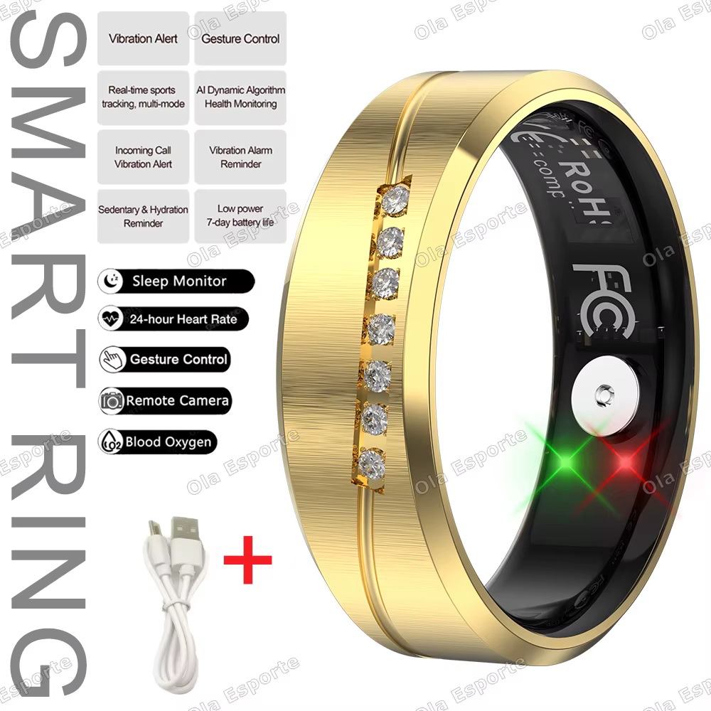 Nouvelle bague connectée vibrante avec rappel d'appel/déveil, moniteur de fréquence cardiaque et de