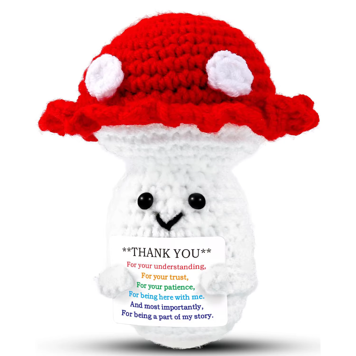 Nouvel Ornament en Crochet Fait Main en Forme de Champignon Positif pour le Soutien Émotionnel, avec