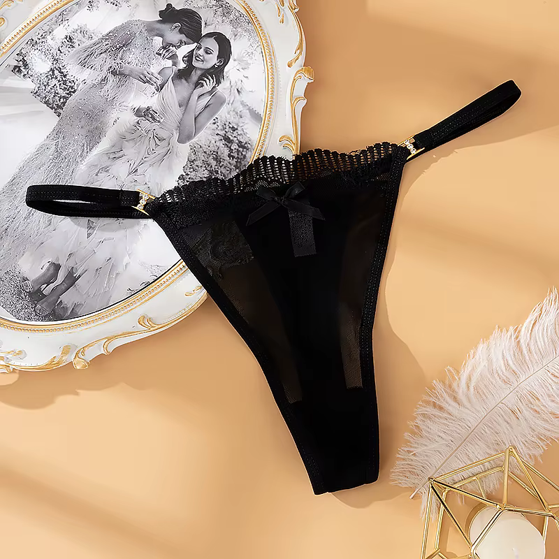 String Sexy pour filles et femmes, culotte taille basse, sous-vêtement en maille, string sans coutur