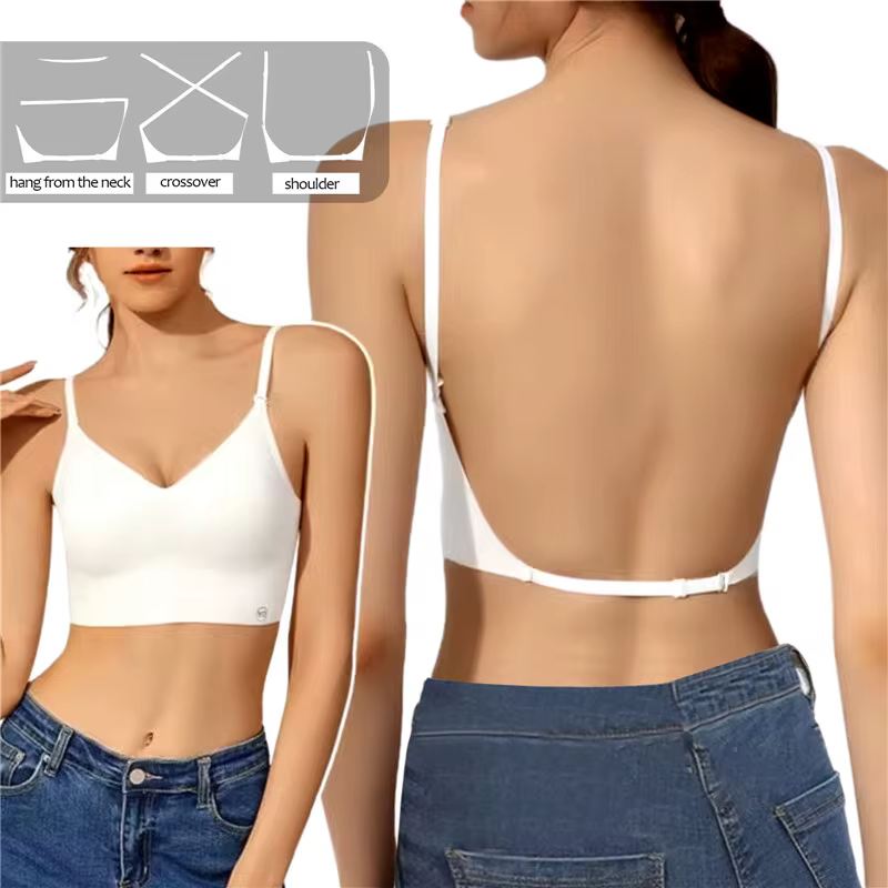 Soutien-gorge dos nu en forme de U pour femmes, sous-vêtements sexy, belle fronde dans le dos, secti