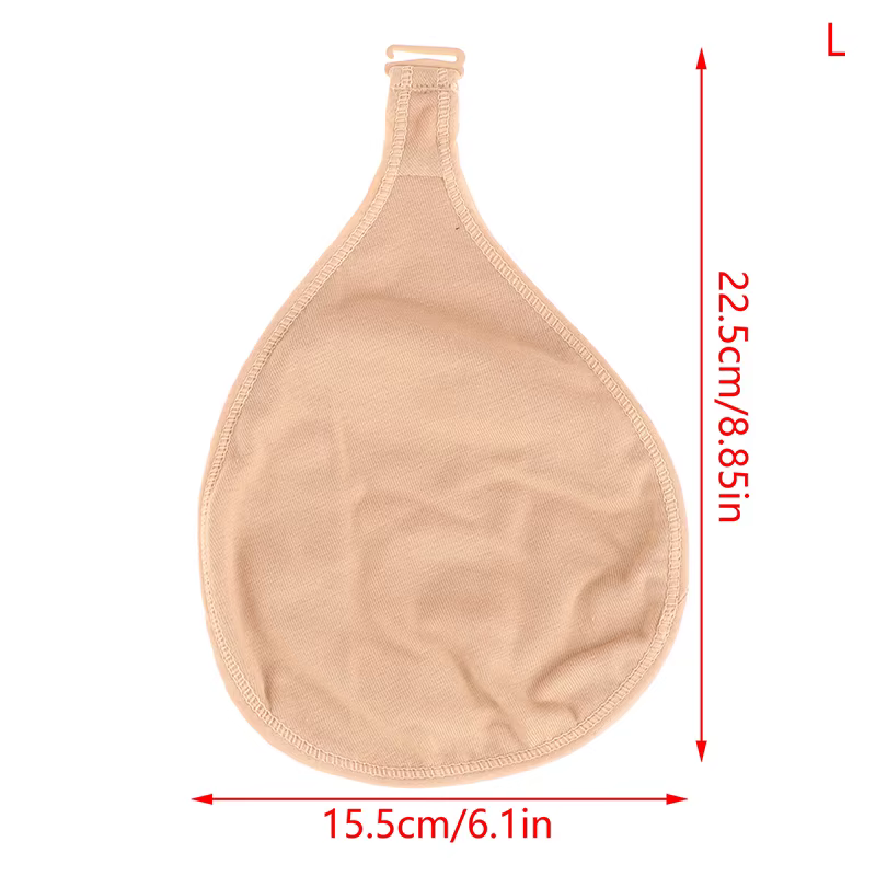 Étui de protection portable en coton doux et respirant pour prothèse mammaire, avec poche et crochet