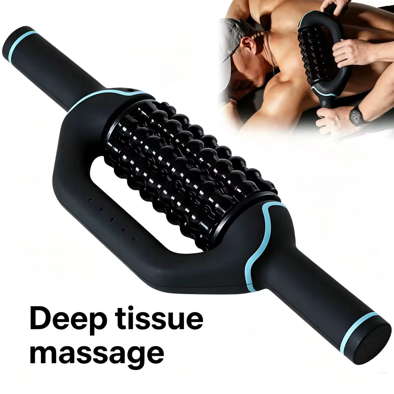 Masseur corporel sans fil à rouleaux 360°, percussion relaxante, soulagement des muscles, anti-stres