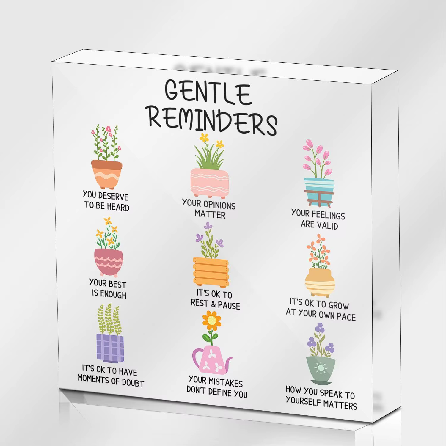 Cadeaux d'affirmations positives pour femmes, signe de rappels douces, signe de décoration de bureau