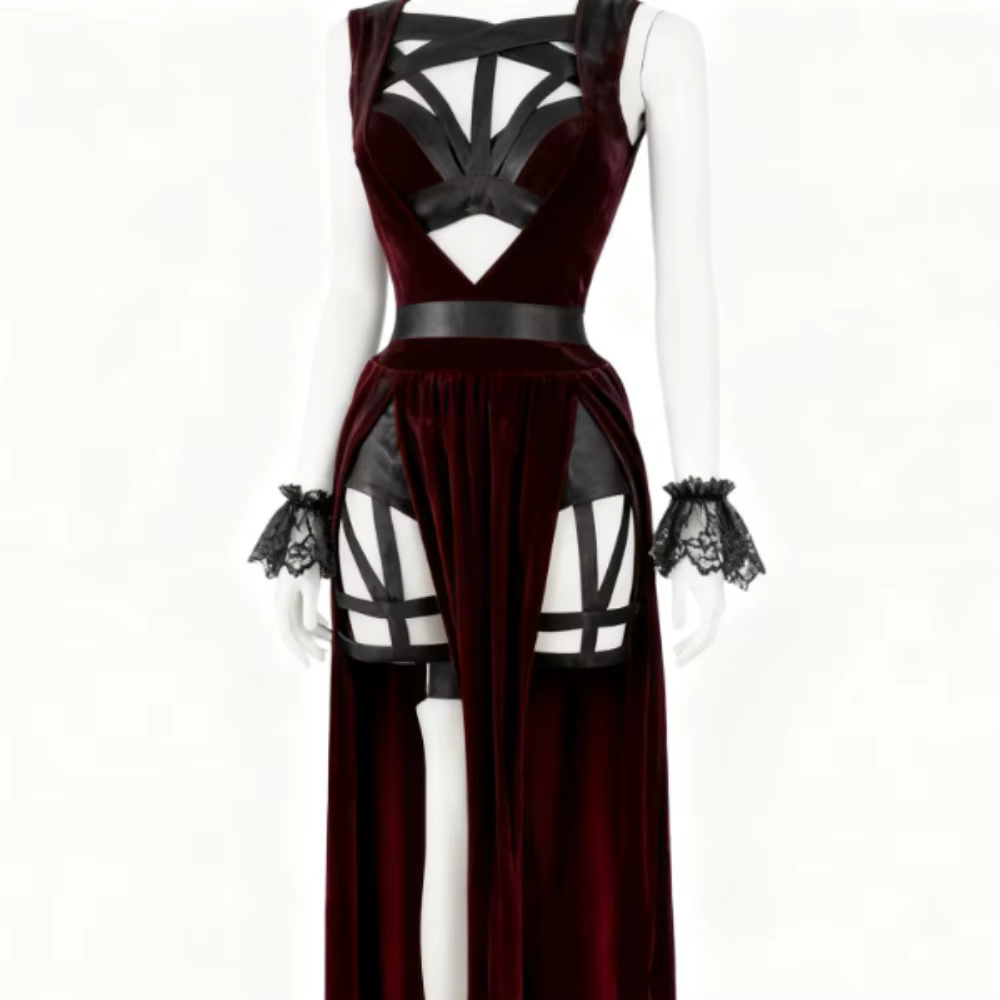 Costume de Club gothique Vintage pour femmes, sans manches, Corset noir, haut court, caleçon à bande